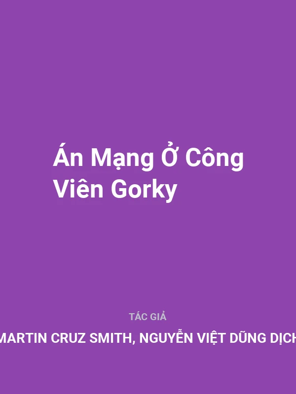 Án Mạng Ở Công Viên Gorky