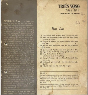 Triển vọng Tập 1 Số 2 Apollo 17 Hộp thư số 132 Sài gòn