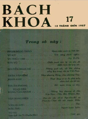 Bán nguyệt san Bách Khoa số 17 (15/09/1957)
