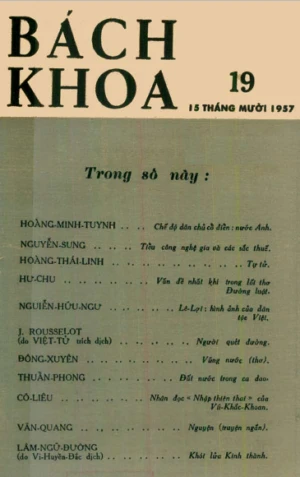 Bán nguyệt san Bách Khoa số 19 (15/10/1957)