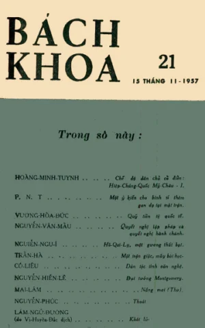 Bán nguyệt san Bách Khoa số 21 (15/11/1957)