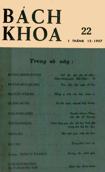 Bán nguyệt san Bách Khoa số 22 (01/12/1957)