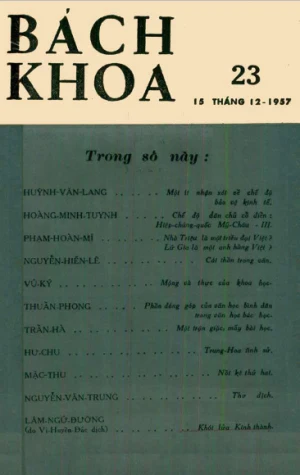 Bán nguyệt san Bách Khoa số 23 (15/12/1957)