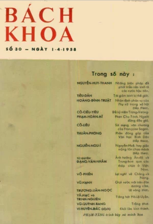 Bán nguyệt san Bách Khoa số 30 (01/04/1958)
