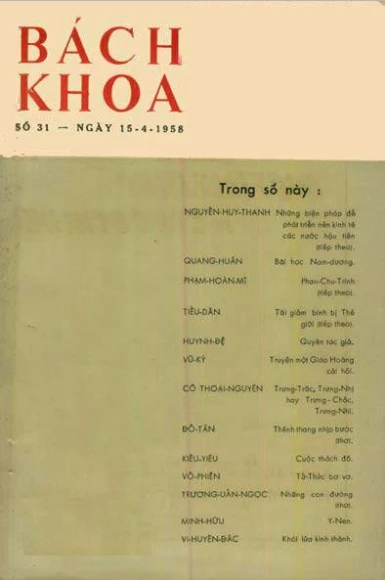 Bán nguyệt san Bách Khoa số 31 (15/04/1958)