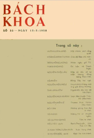 Bán nguyệt san Bách Khoa số 33 (15/05/1958)