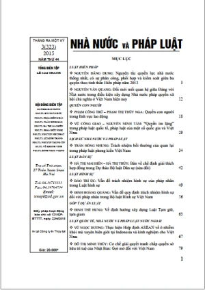 Tạp chí Nhà nước và pháp luật số 3 năm 2015
