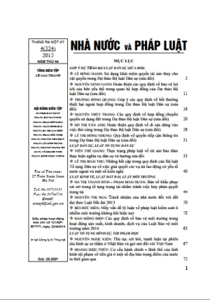 Tạp chí Nhà nước và pháp luật số 4 năm 2015