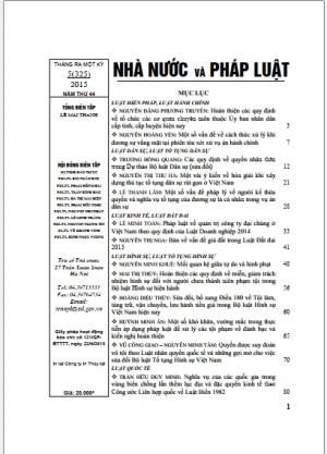 Tạp chí Nhà nước và pháp luật số 5 năm 2015