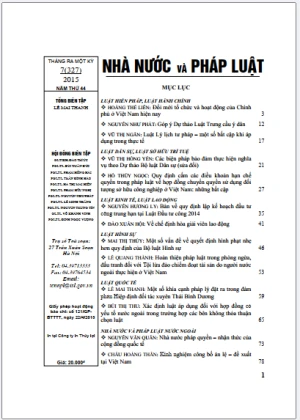 Tạp chí Nhà nước và pháp luật số 7 năm 2015
