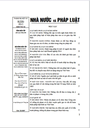 Tạp chí Nhà nước và pháp luật số 6 năm 2015