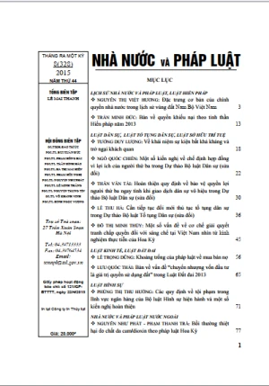 Tạp chí Nhà nước và pháp luật số 8 năm 2015
