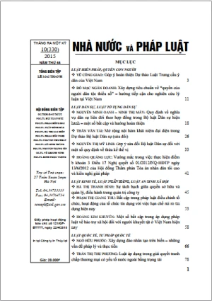 Tạp chí Nhà nước và pháp luật số 10 năm 2015