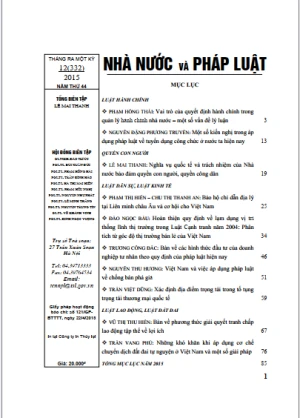 Tạp chí Nhà nước và pháp luật số 12 năm 2015