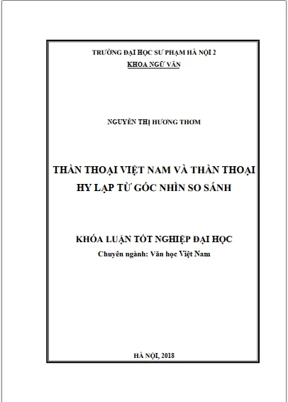 Thần Thoại Việt Nam Và Thần Thoại Hy Lạp Từ Góc Nhìn So Sánh