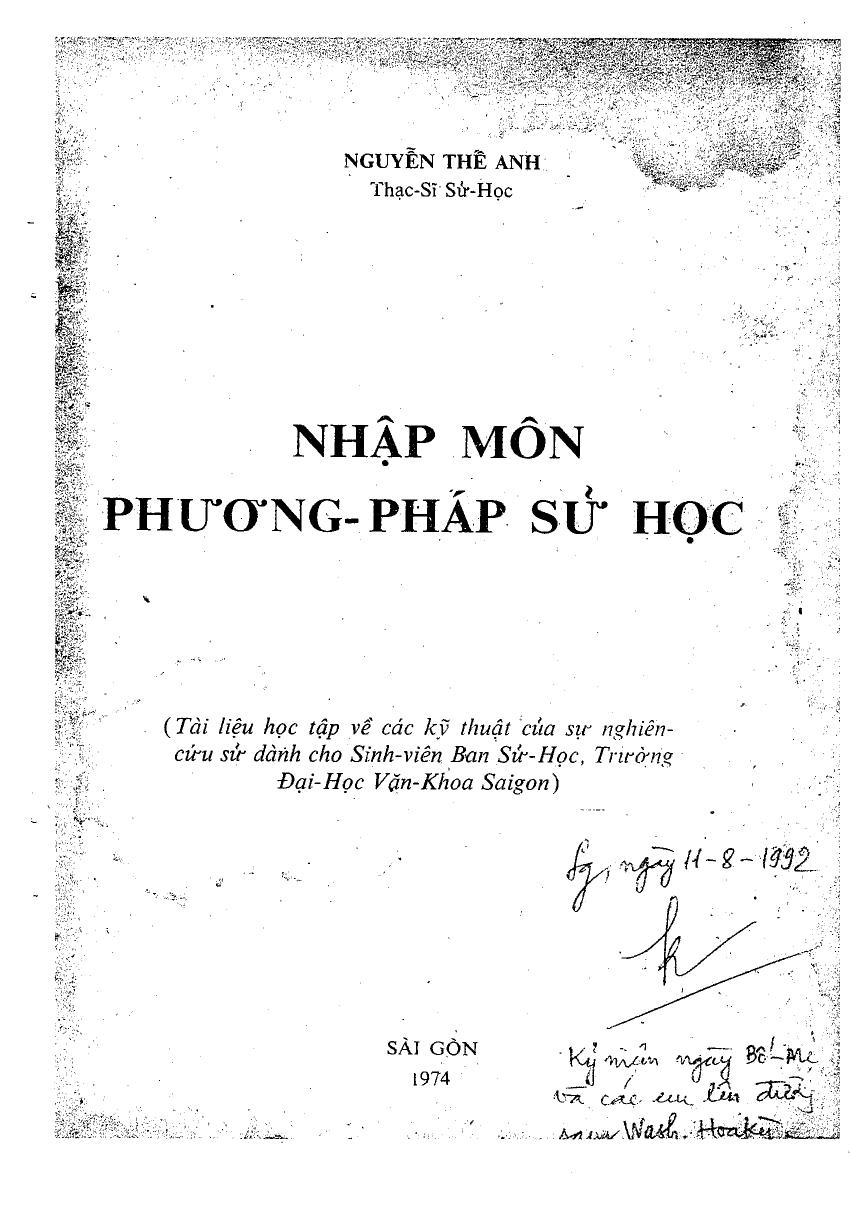 Nhập môn phương pháp Sử học