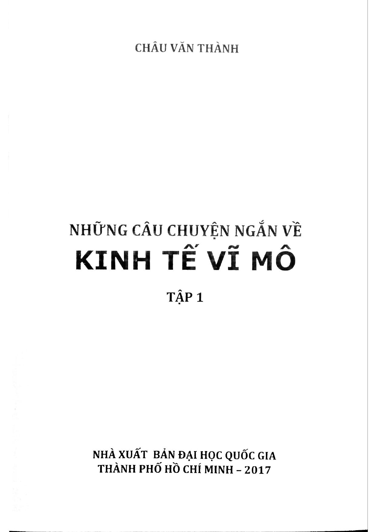 Câu chuyện kinh tế vĩ mô Tập 1