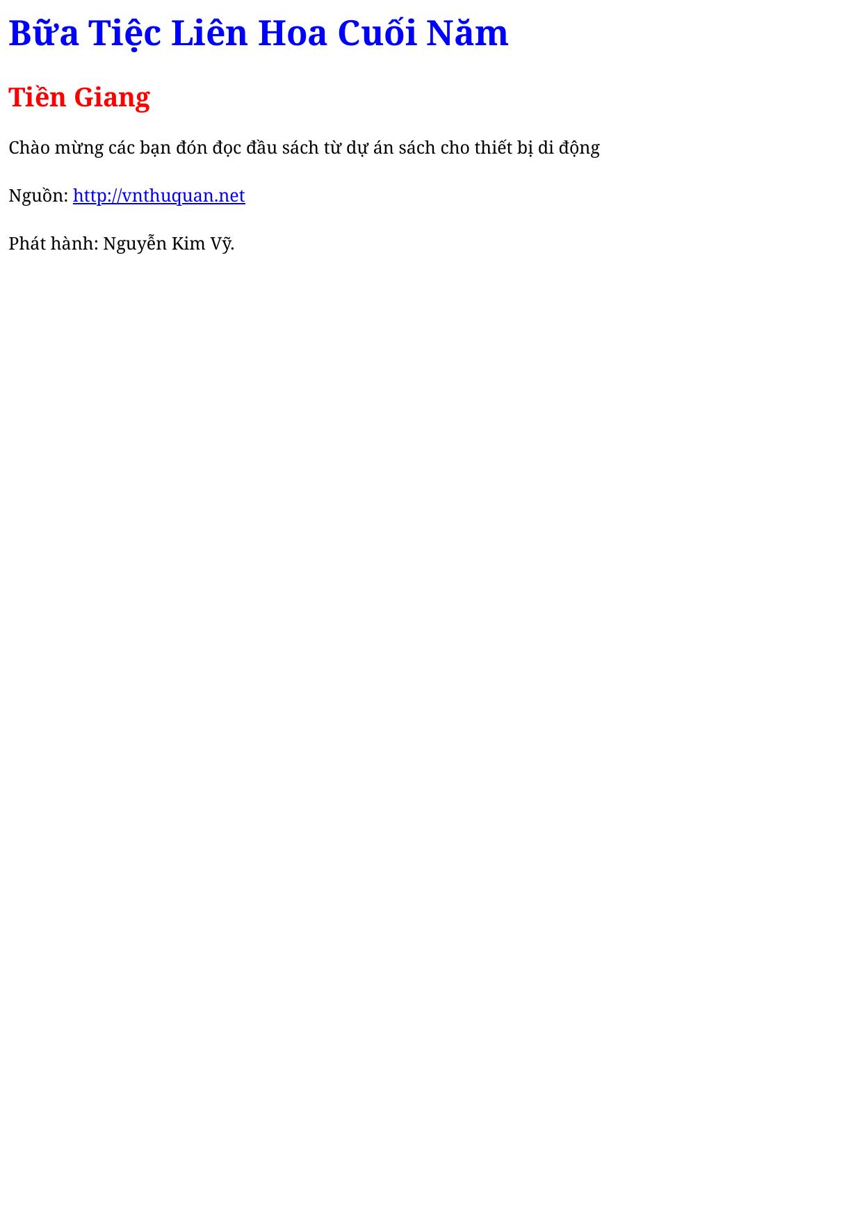 Bữa Tiệc Liên Hoa Cuối Năm