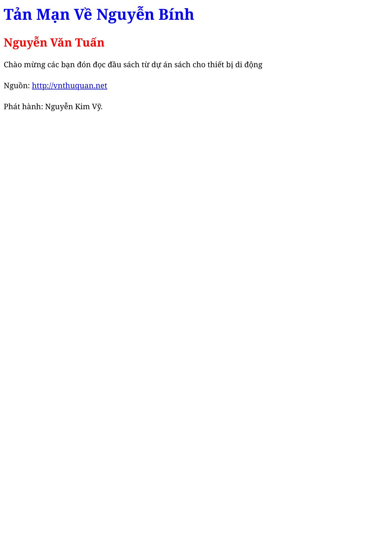 Tản Mạn Về Nguyễn Bính