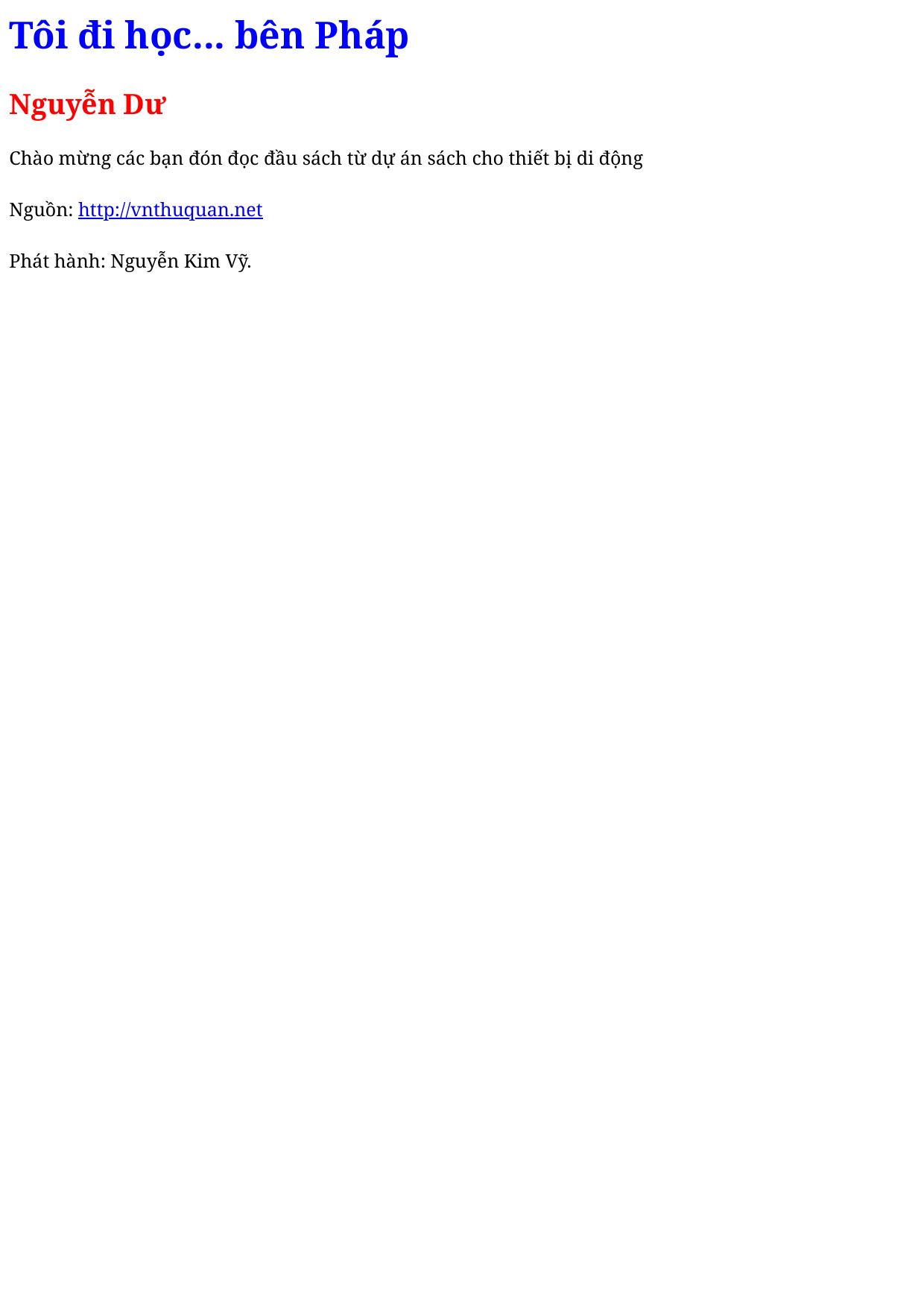 Tôi đi học... bên Pháp