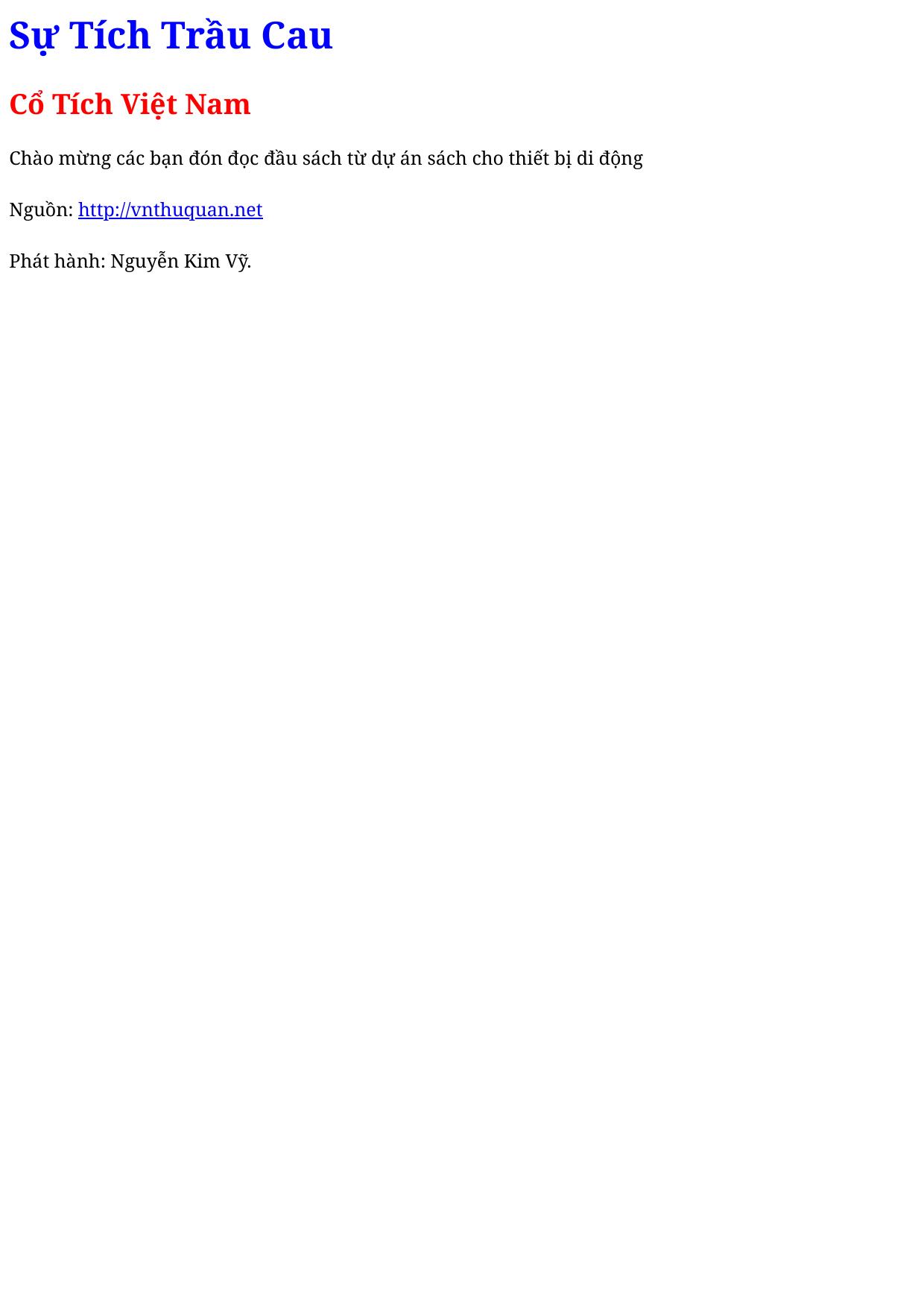 Sự Tích Trầu Cau