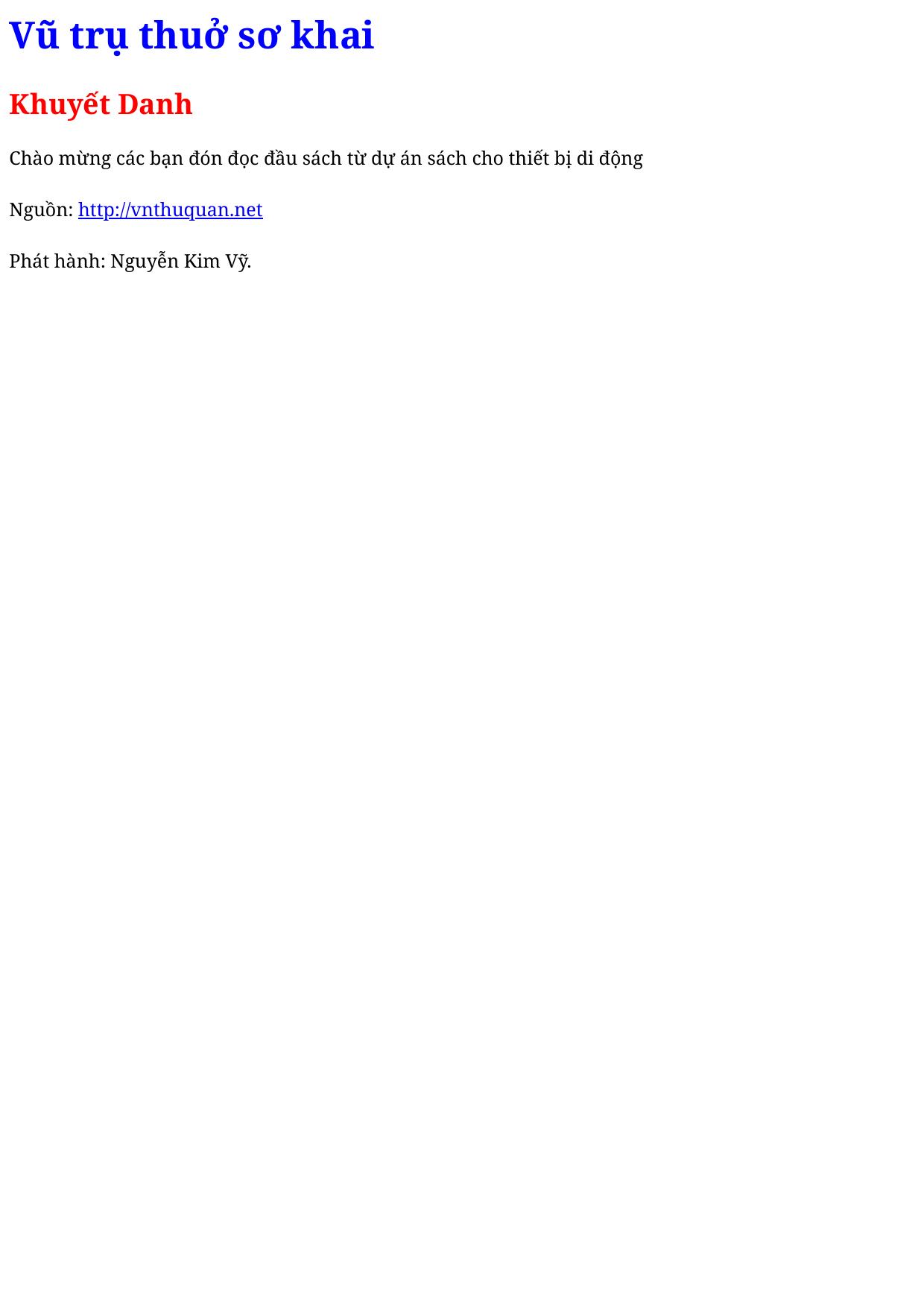 Vũ trụ thuở sơ khai