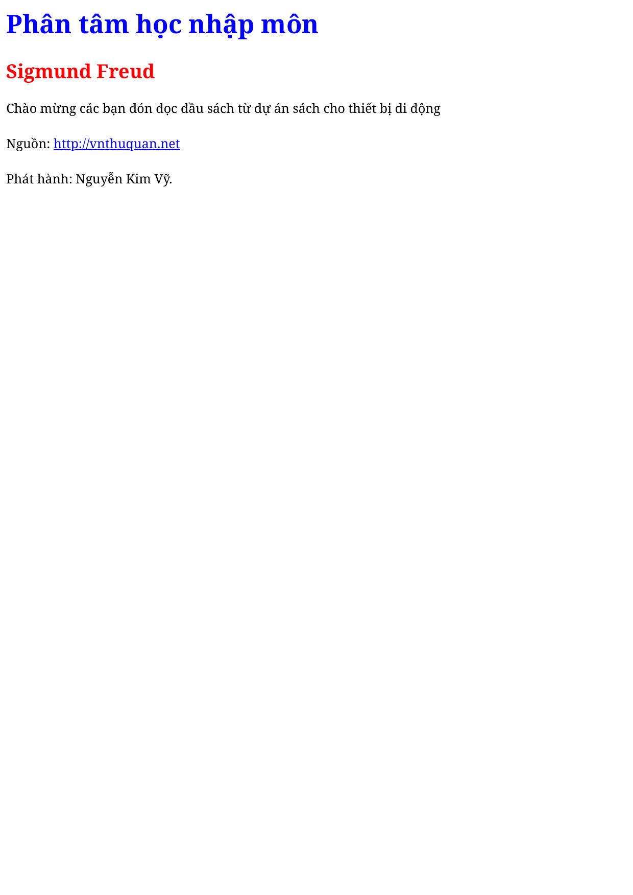 Phân tâm học nhập môn