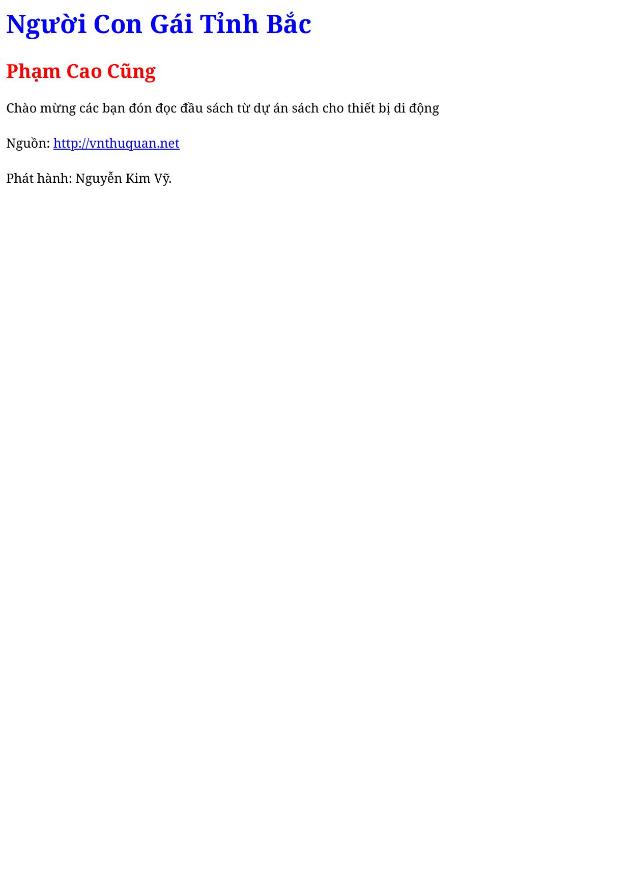 Người Con Gái Tỉnh Bắc