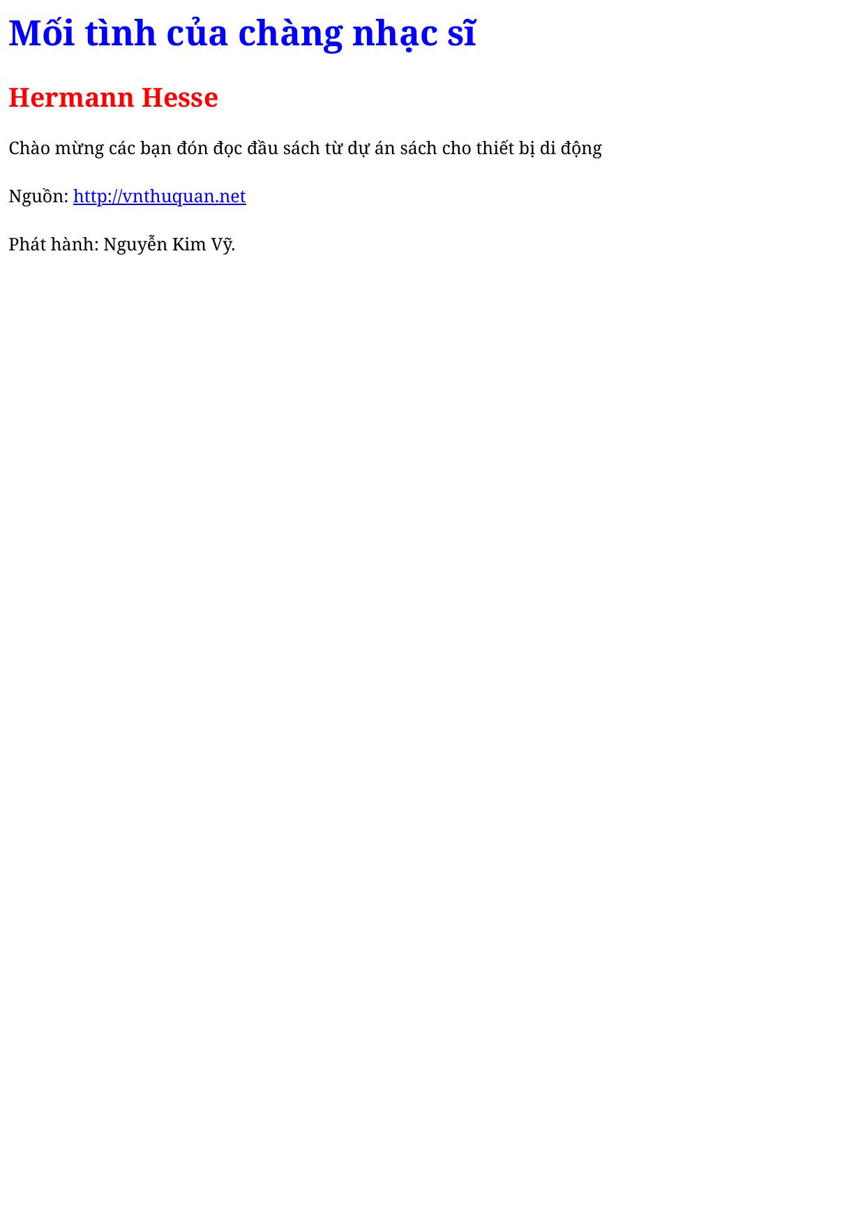 Mối tình của chàng nhạc sĩ