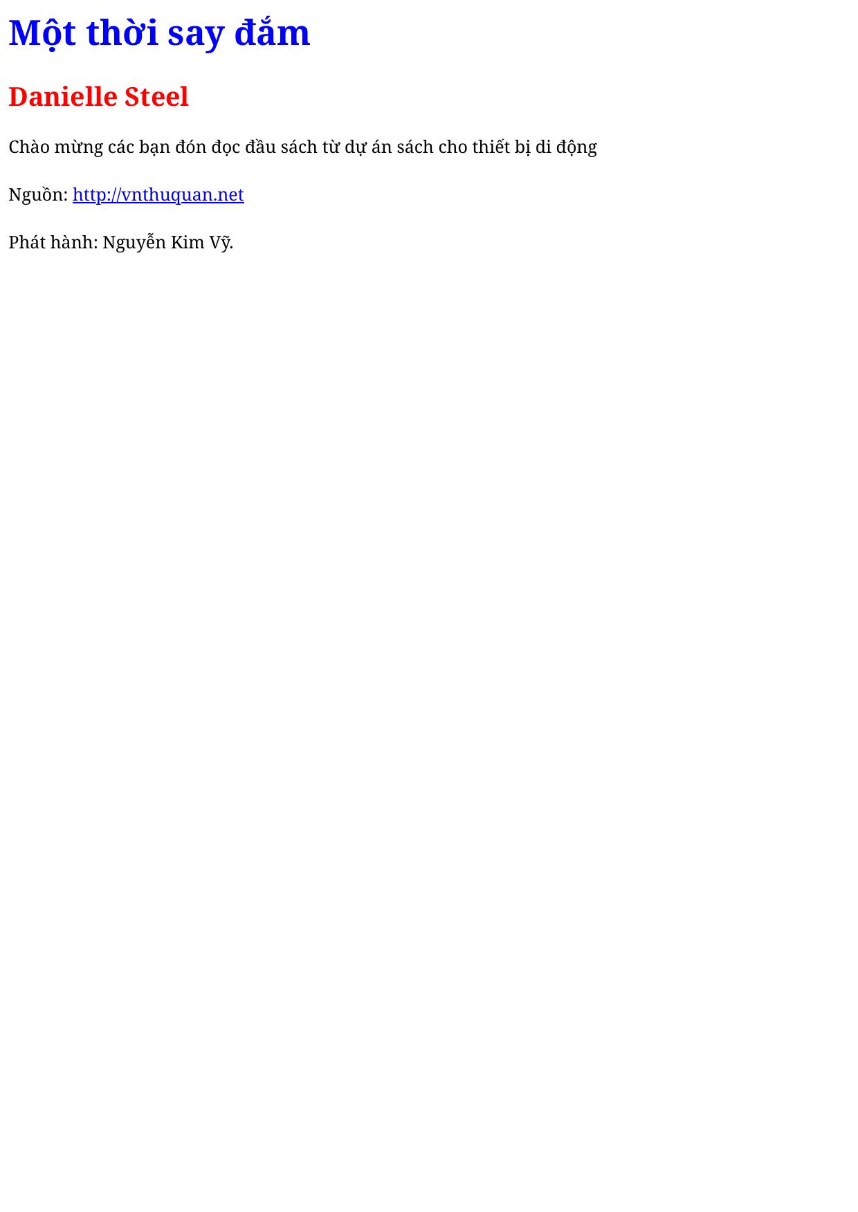 Một thời say đắm