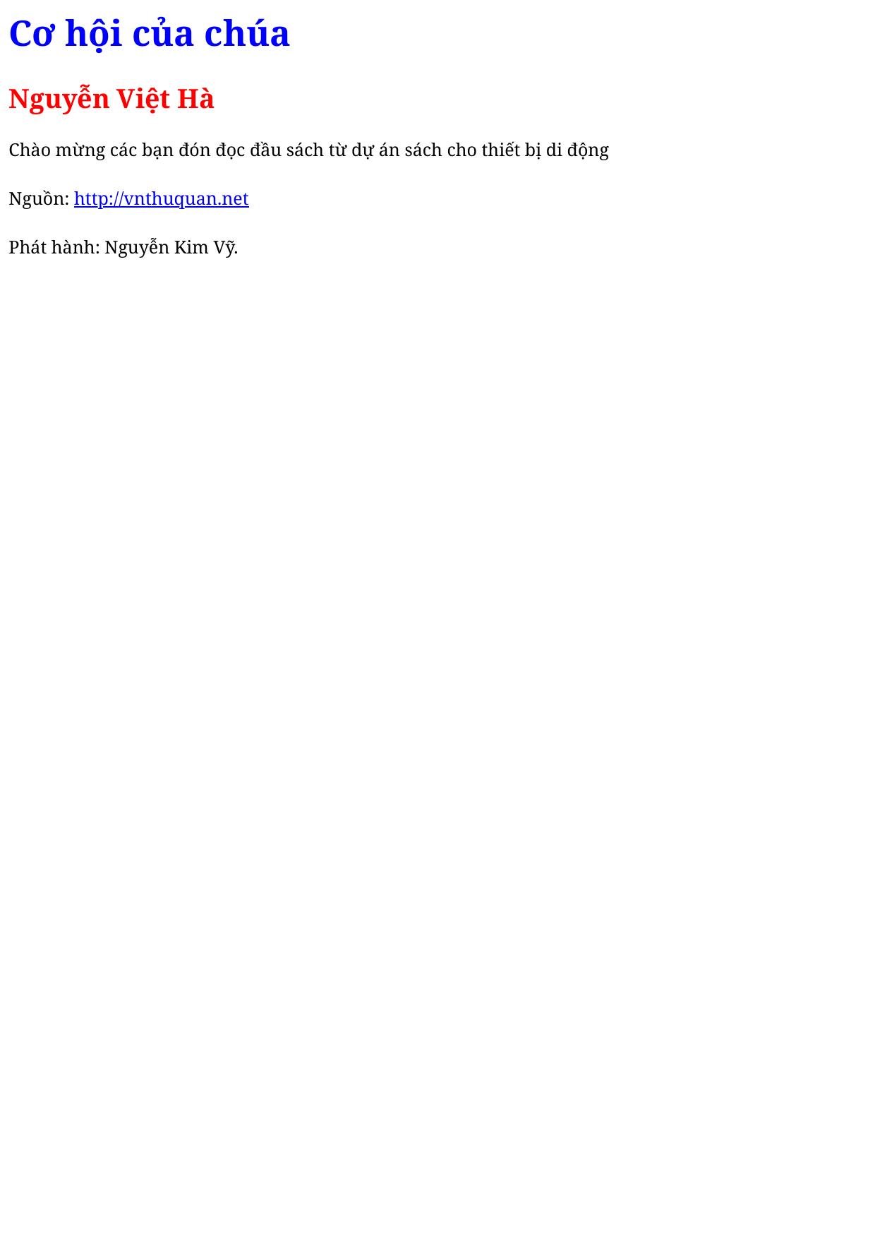 Cơ hội của chúa