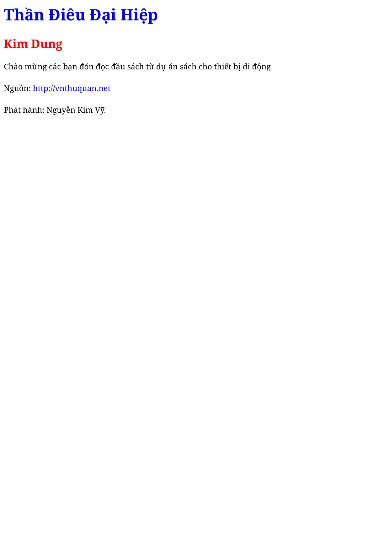 Thần Điêu Đại Hiệp