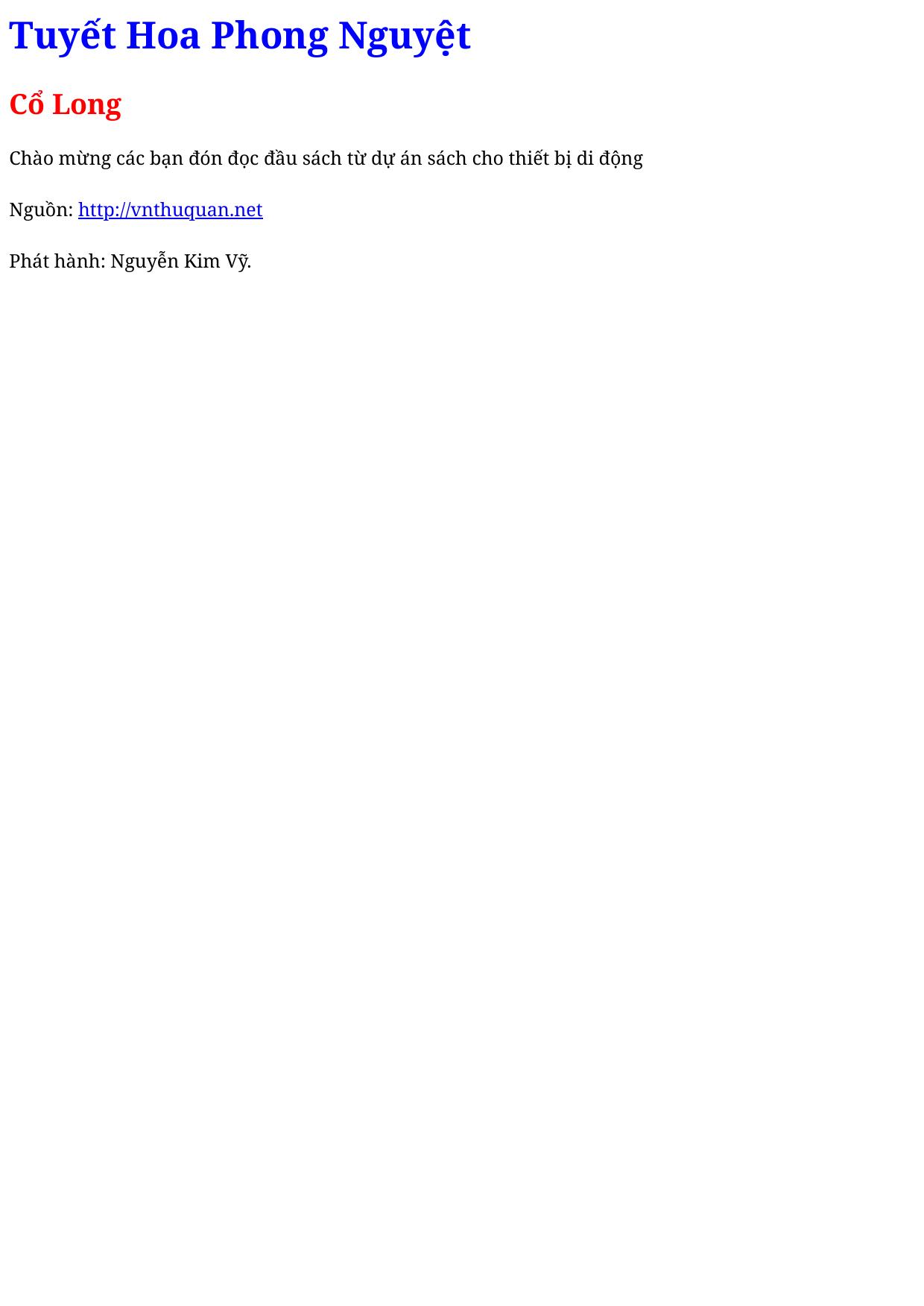 Tuyết Hoa Phong Nguyệt