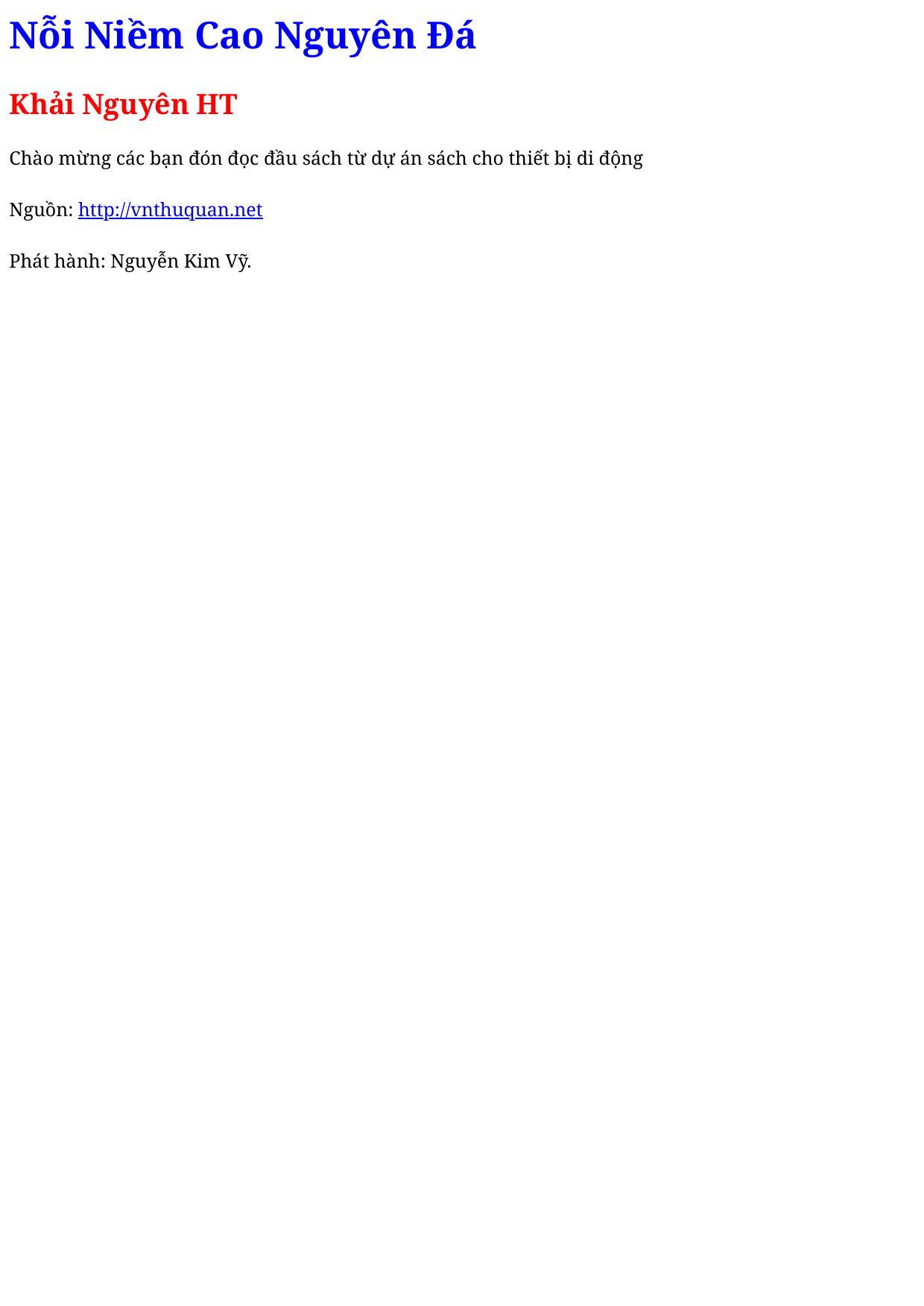 Nỗi Niềm Cao Nguyên Đá