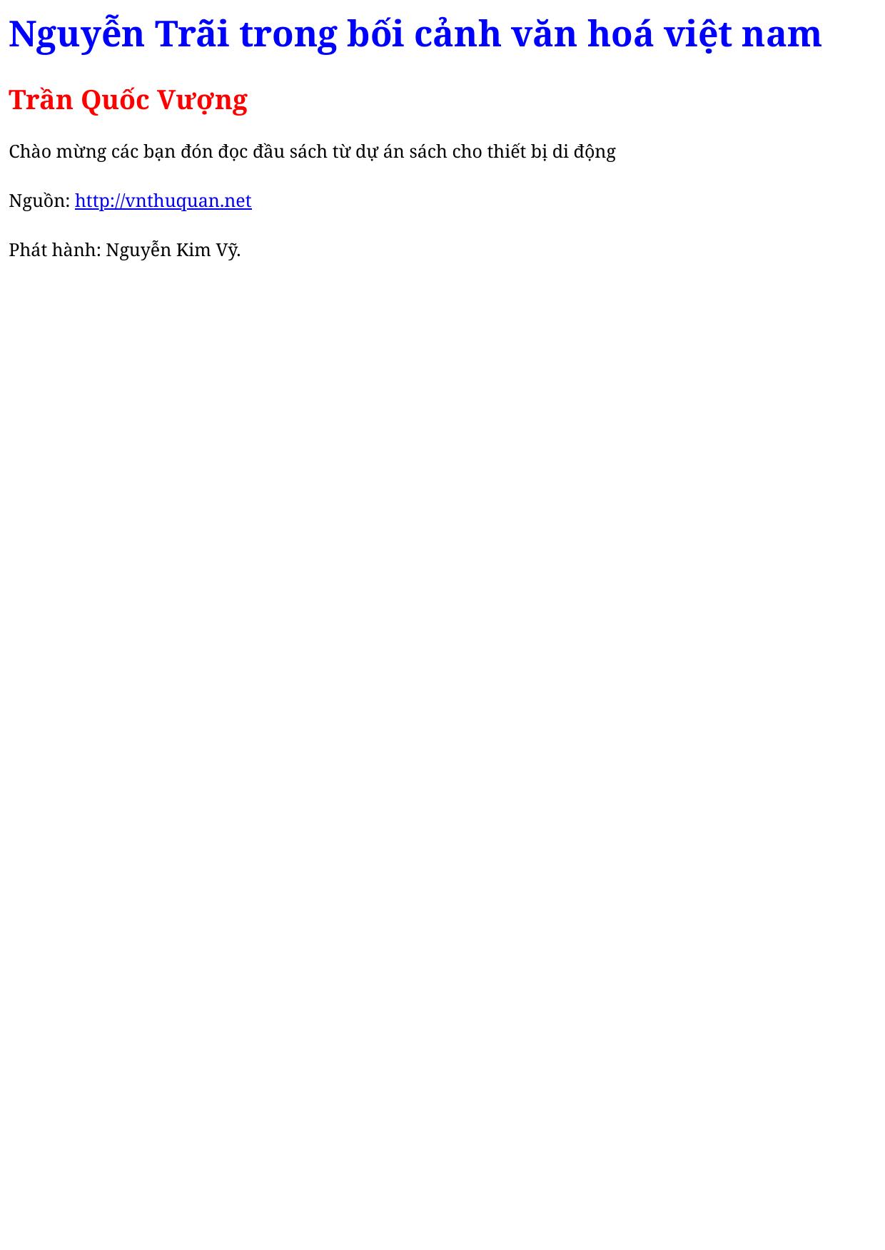 Nguyễn Trãi trong bối cảnh văn hoá việt nam