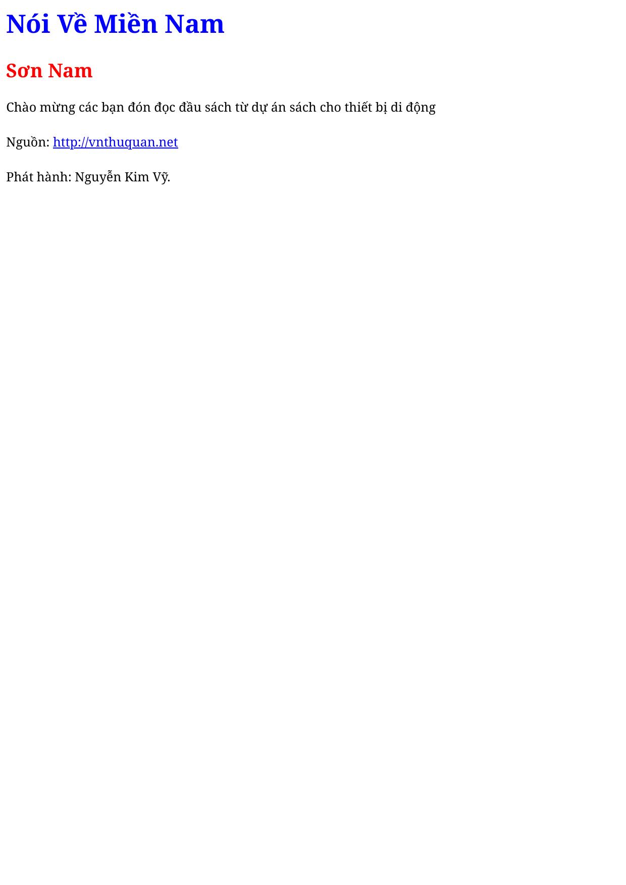 Nói Về Miền Nam