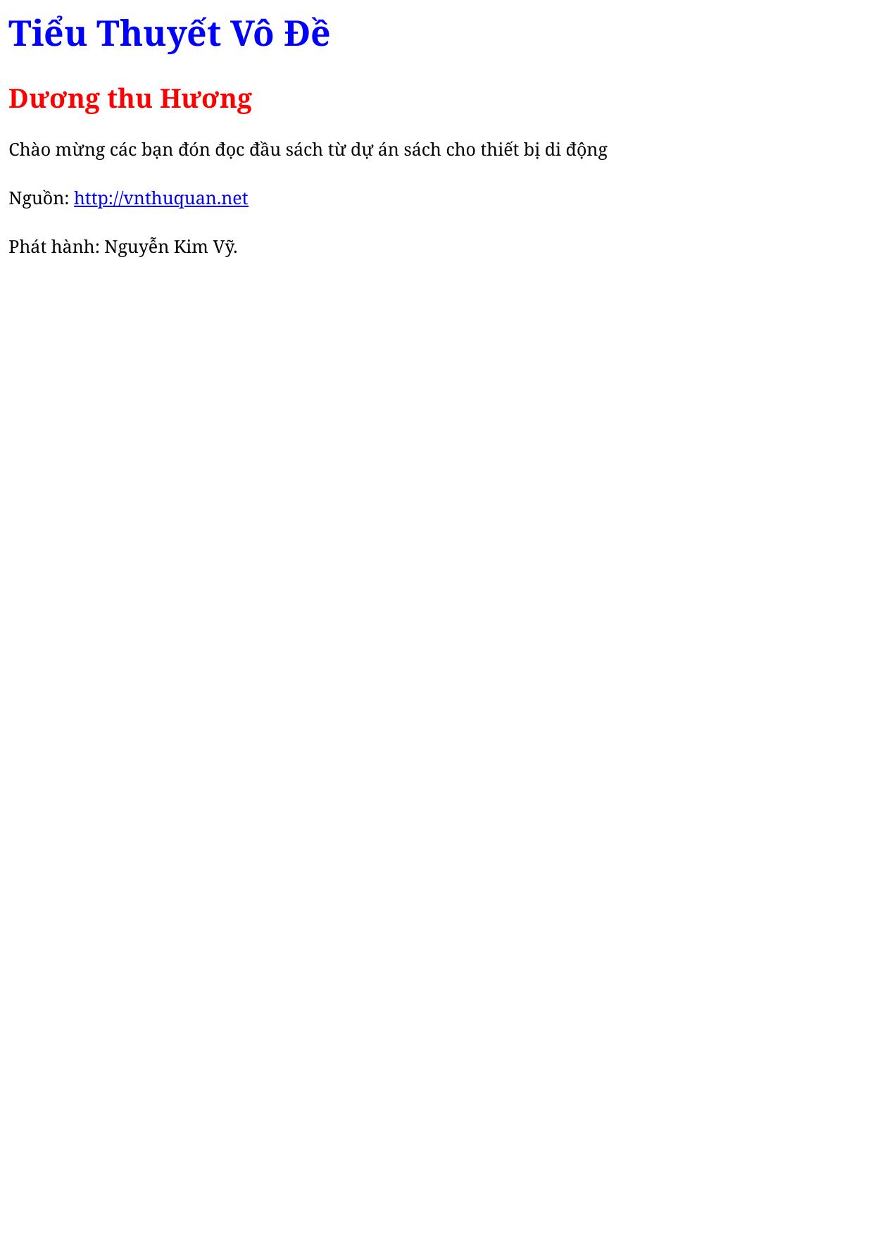 Tiểu Thuyết Vô Đề