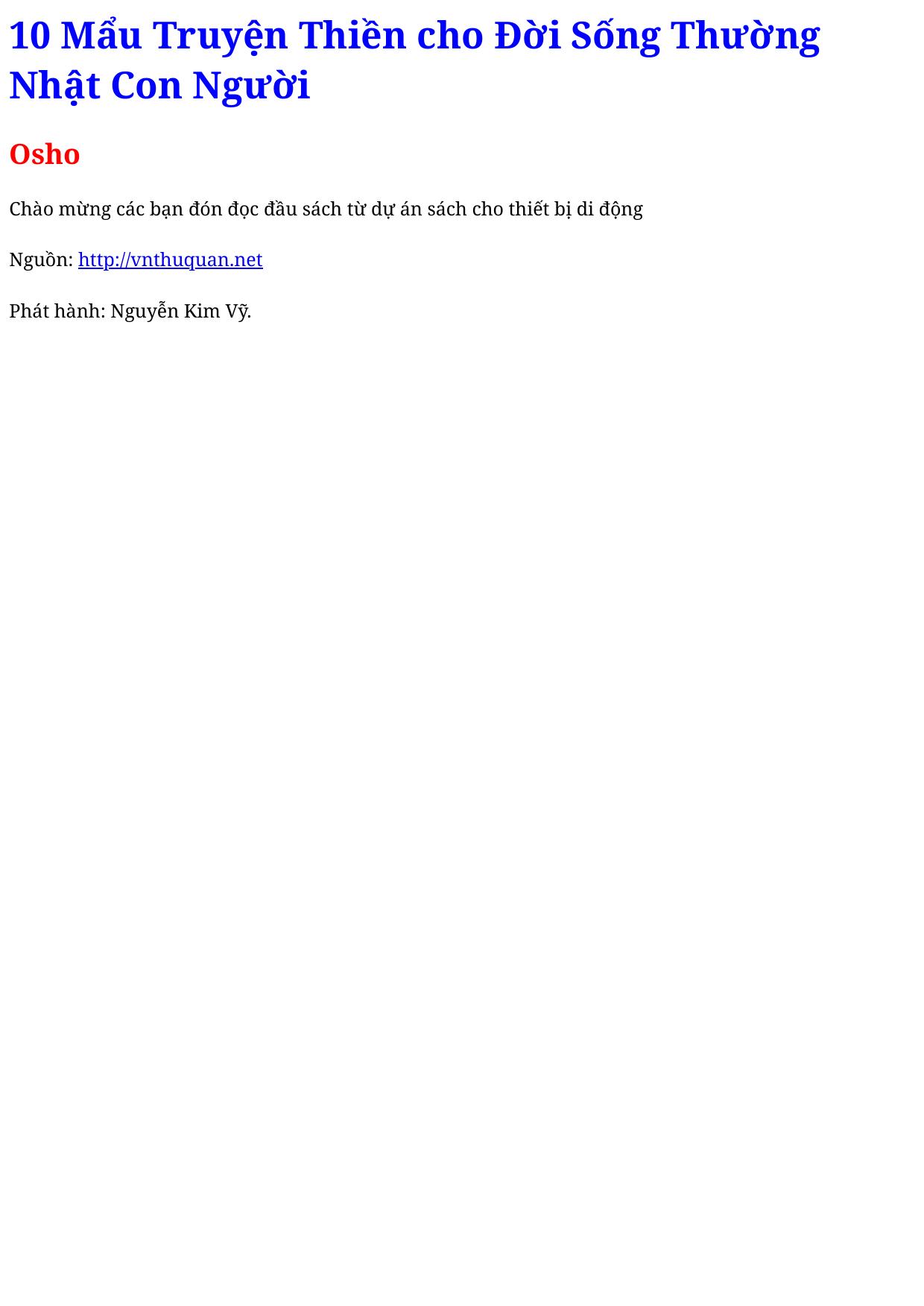 10 Mẩu Truyện Thiền cho Đời Sống Thường Nhật Con Người