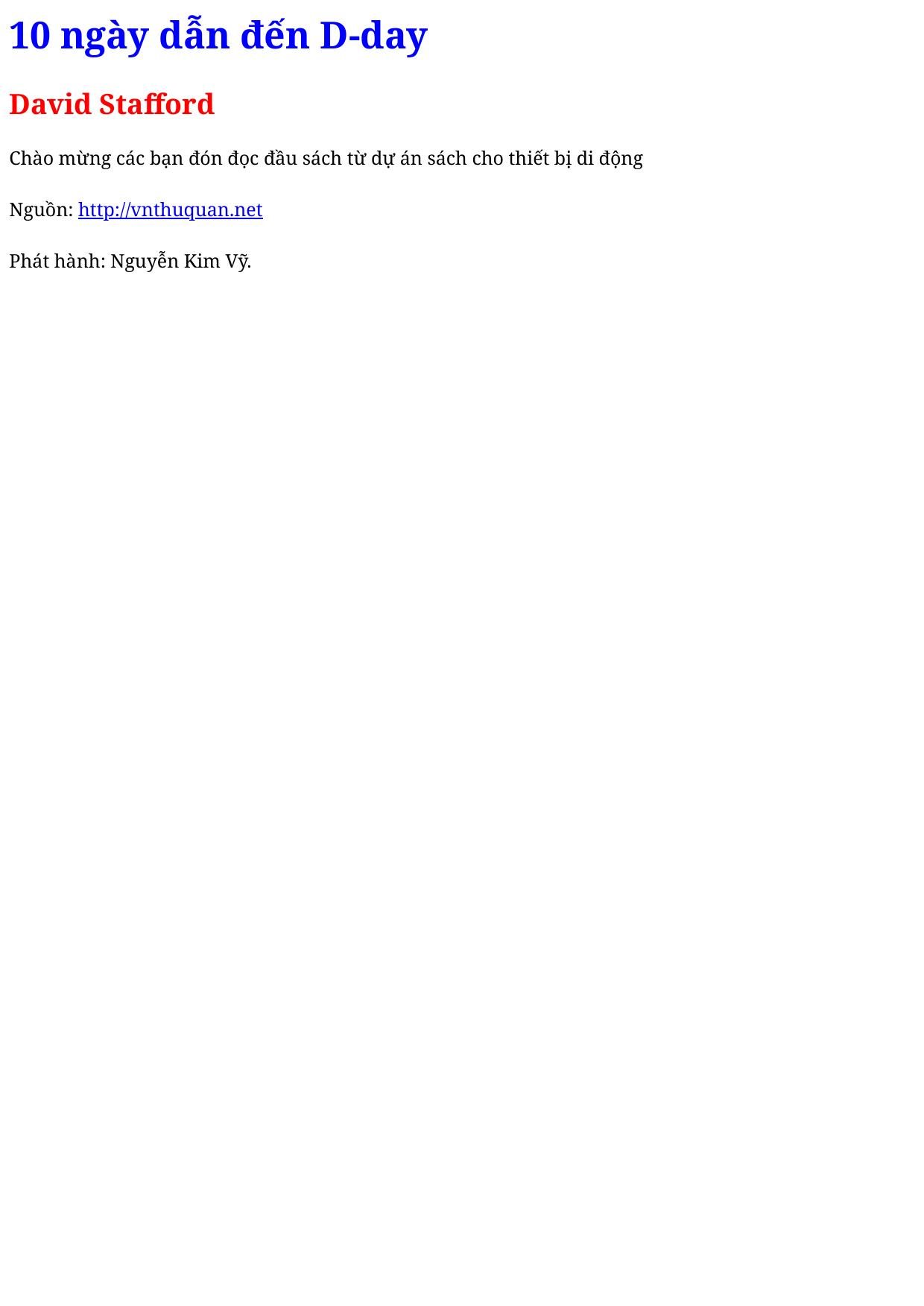 10 ngày dẫn đến D-day