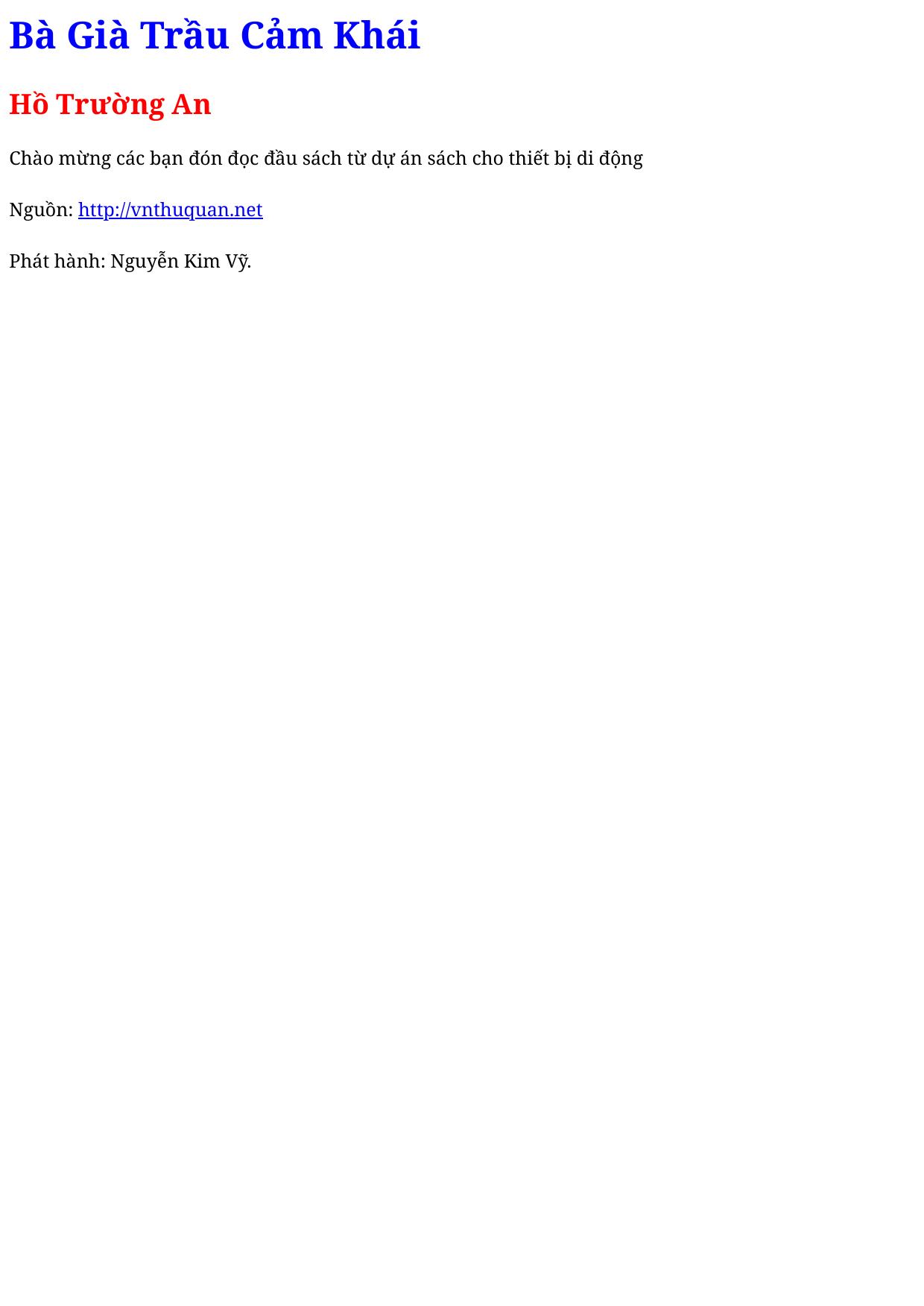 Bà Già Trầu Cảm Khái