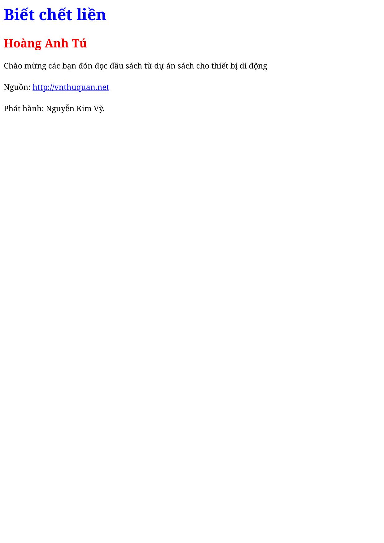 Biết chết liền