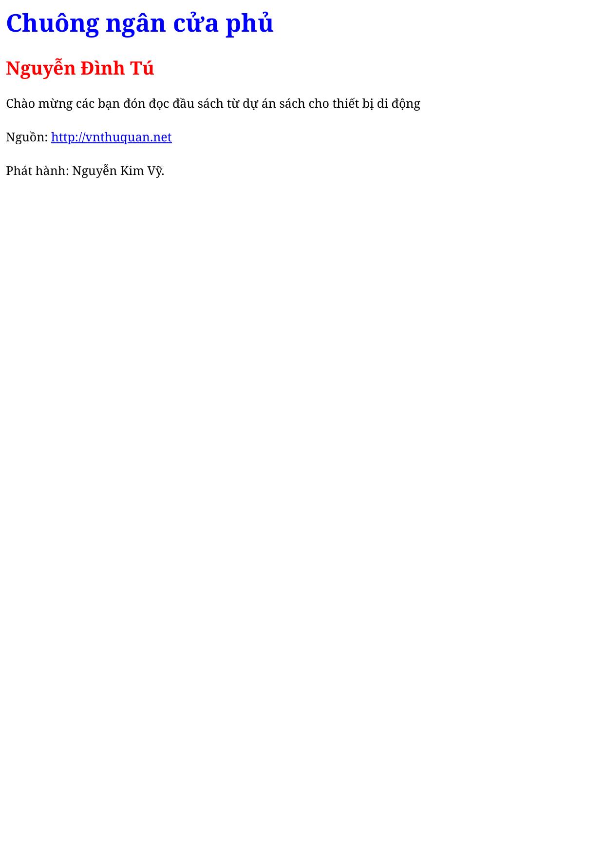 Chuông ngân cửa phủ