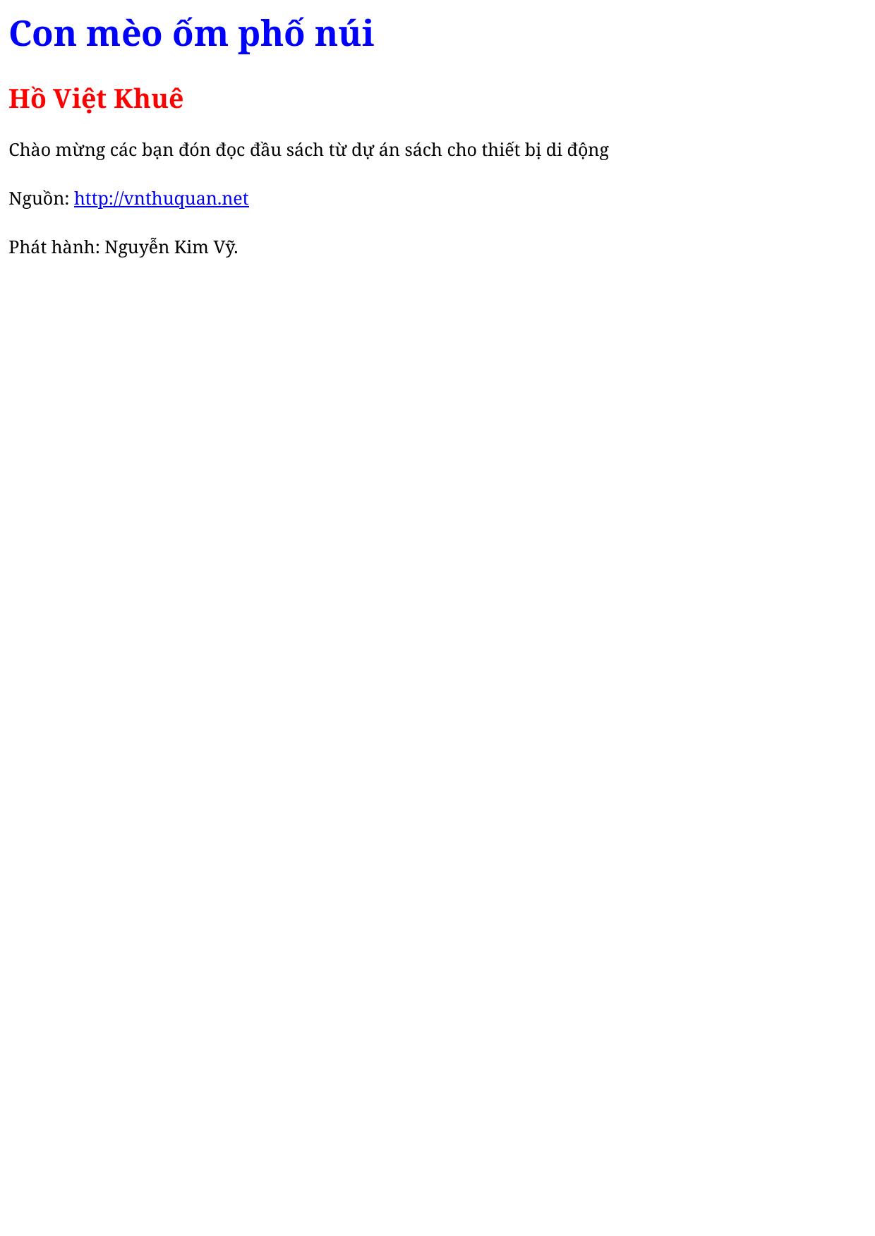 Con mèo ốm phố núi