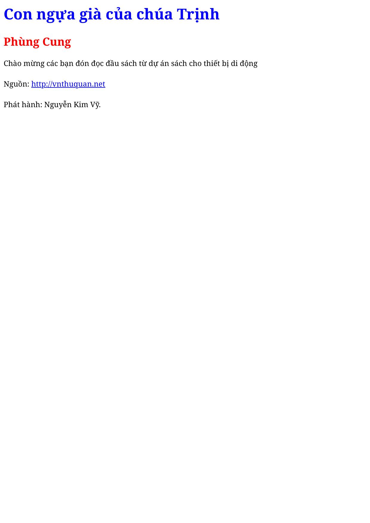 Con ngựa già của chúa Trịnh