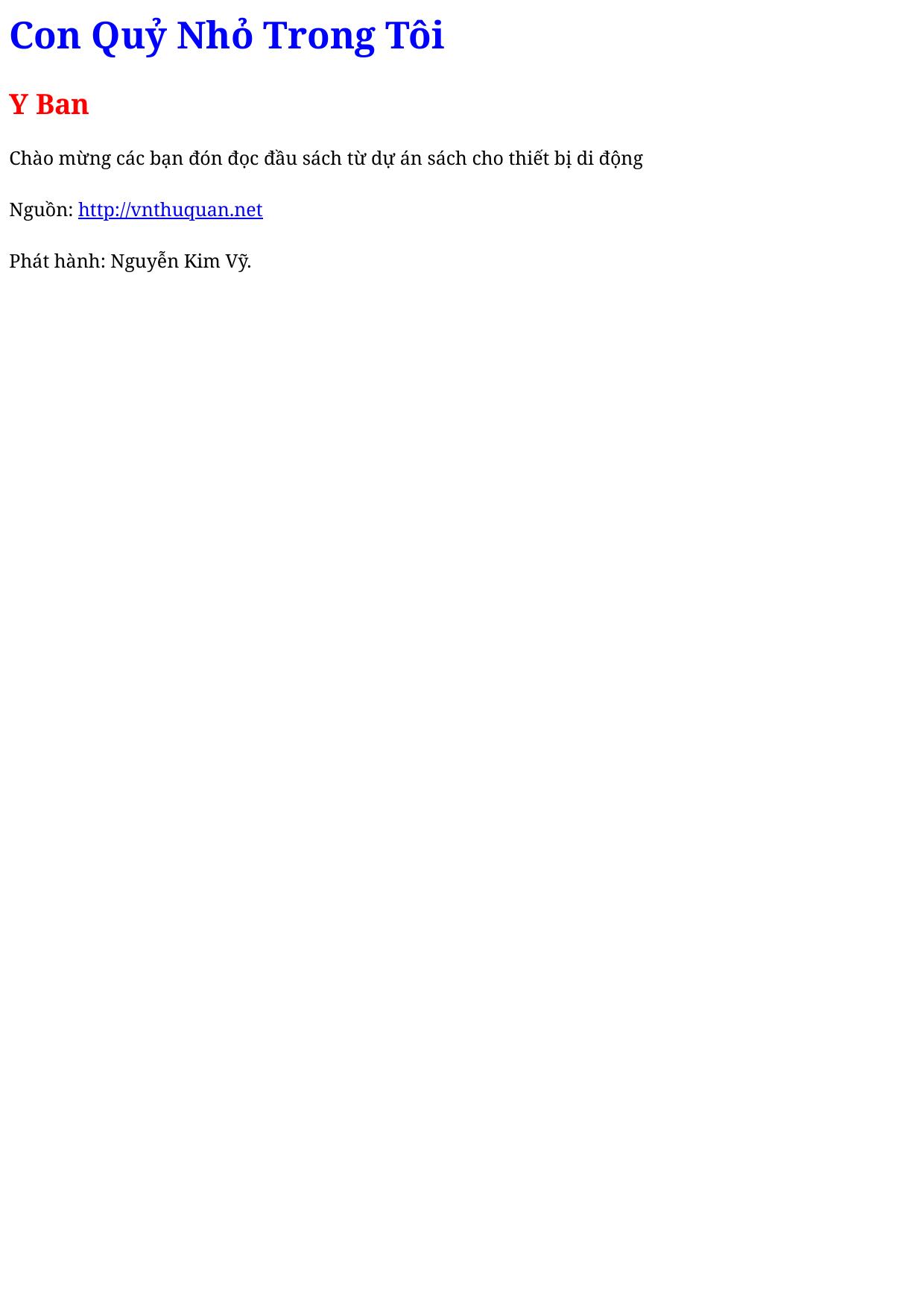 Con Quỷ Nhỏ Trong Tôi