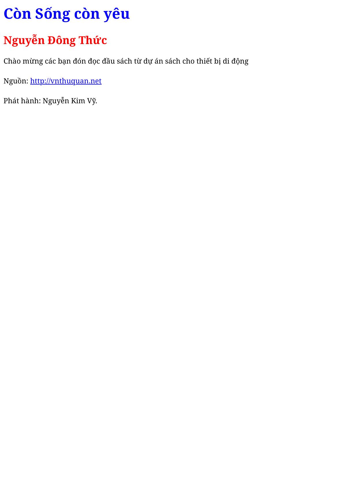 Còn Sống còn yêu