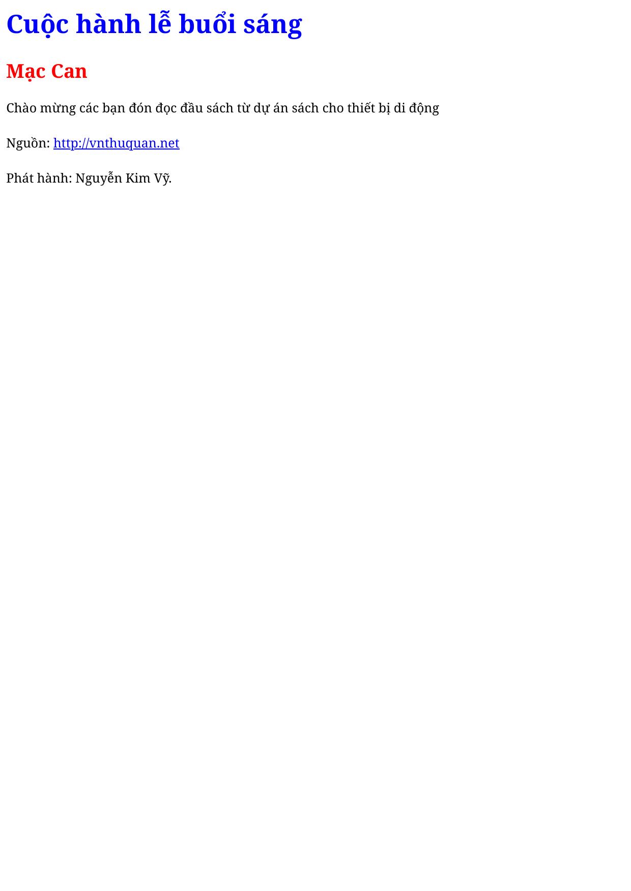 Cuộc hành lễ buổi sáng