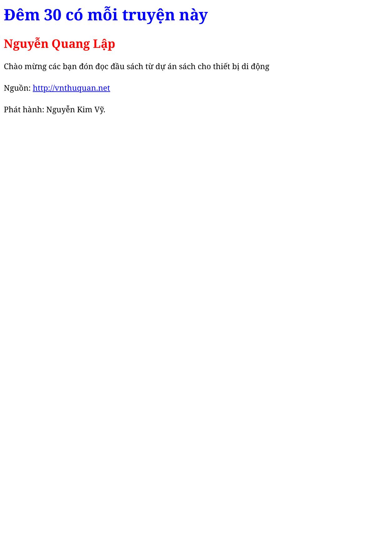 Đêm 30 có mỗi truyện này