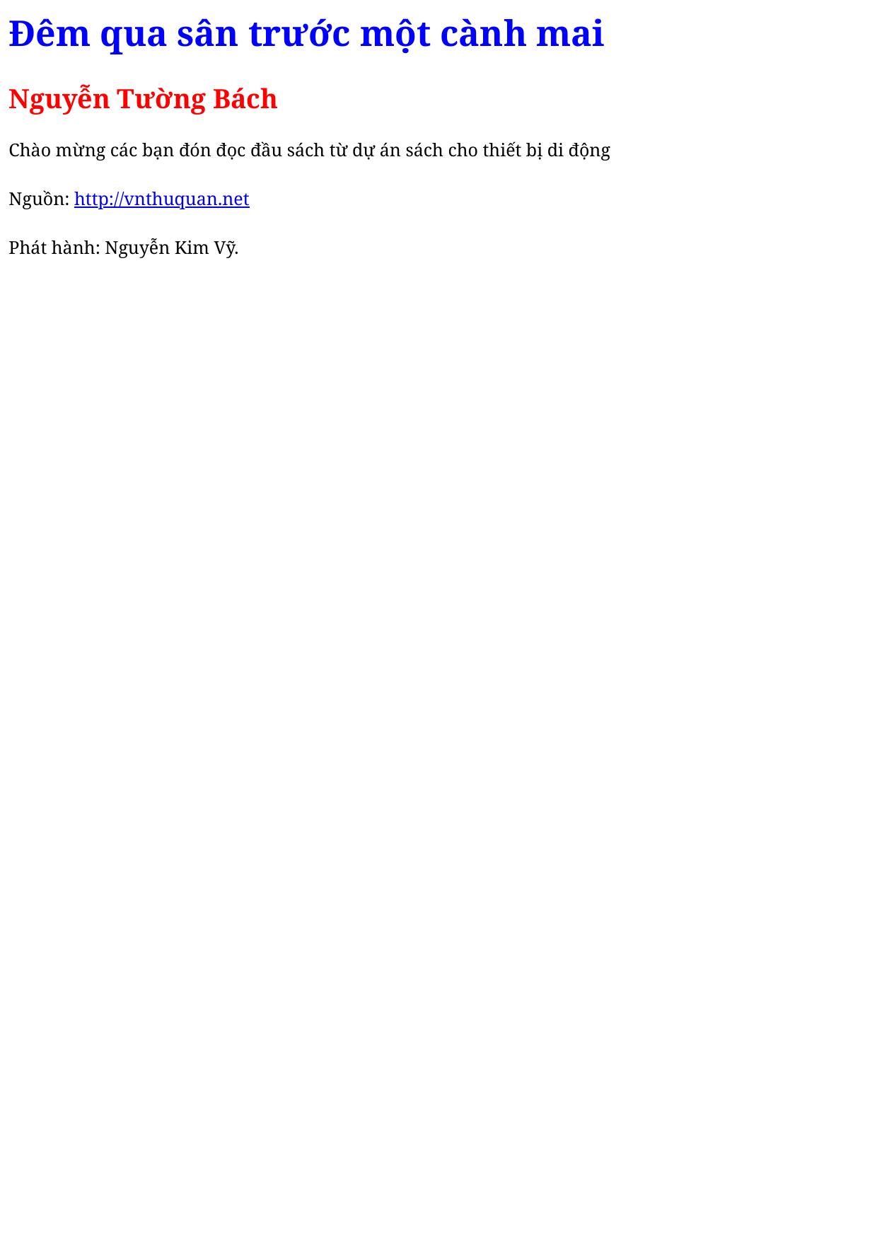 Đêm qua sân trước một cành mai