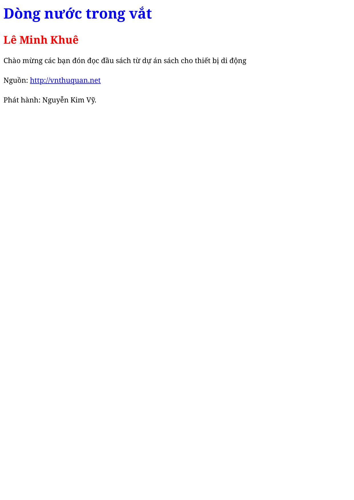 Dòng nước trong vắt